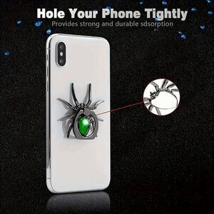 Emerald Green Crystal Diamond 360 Rotating Spider Cell Phone Ring Stand Holder